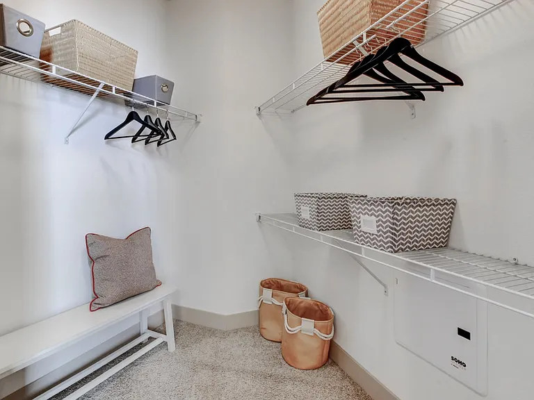 Classic model home closet.
