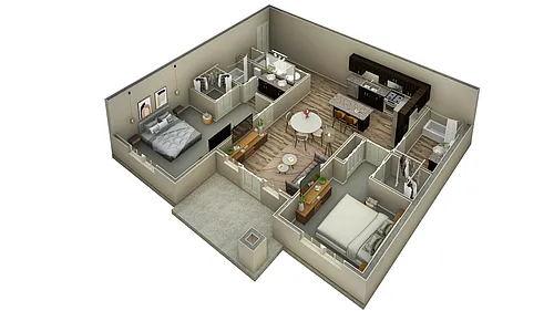 Floor plan 2 BR Haven Summit