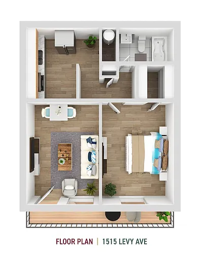 Floor plan One Bedroom One Bath