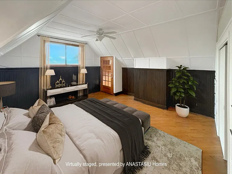 Virtually staged bedroom