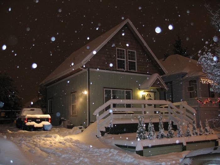 Front of House with Snow