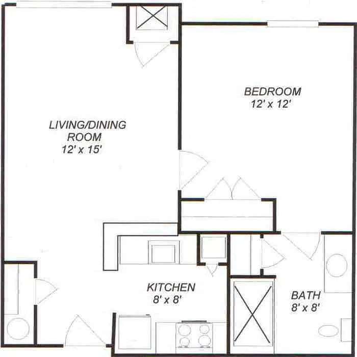 Floor plan 1 bedroom