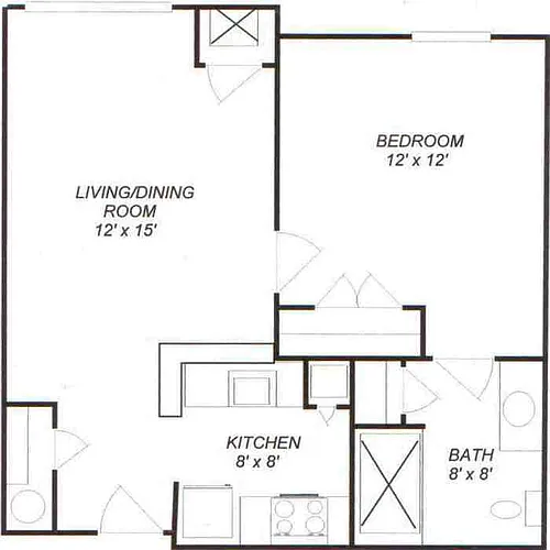 Floor plan 1 bedroom