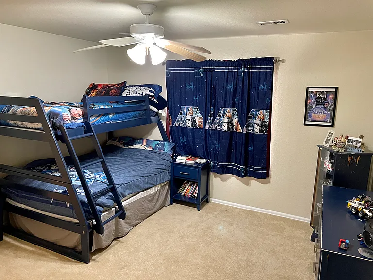 Upstairs Bedroom with full bath and walk-in closet