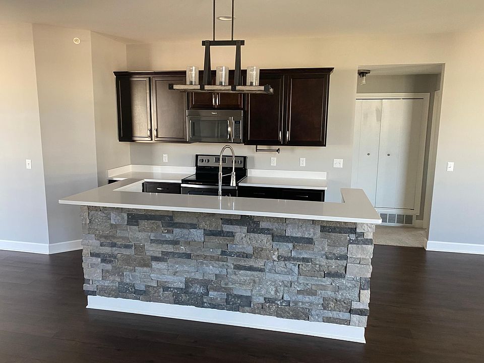 Kitchen area and island