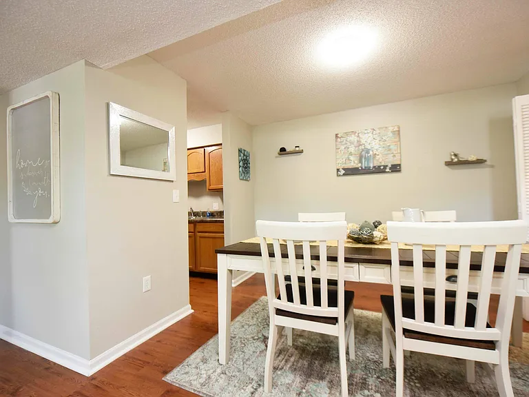 Dining Room + Hardwood Style Flooring