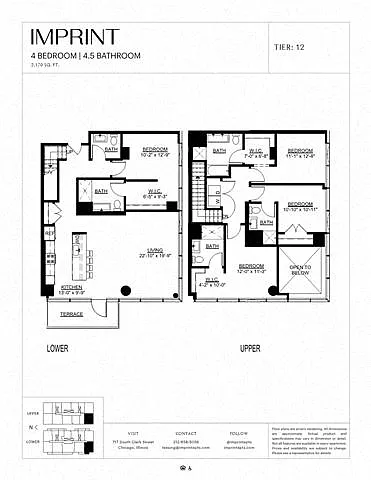 Floor plan Four Bedroom A Duplex Terrace