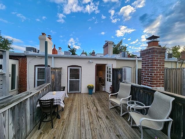 deck facing the kitchen