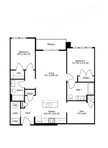 Floor plan B14-D 2Dx2