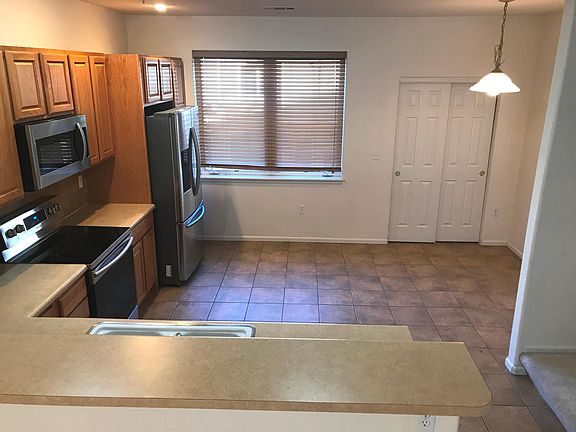 Kitchen with new appliances.
