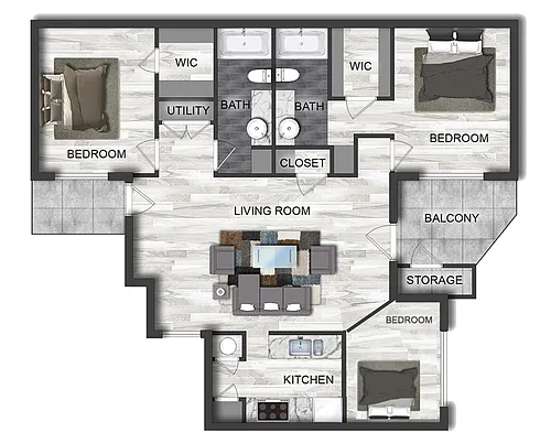 Floor plan 3 bedroom 2 bath