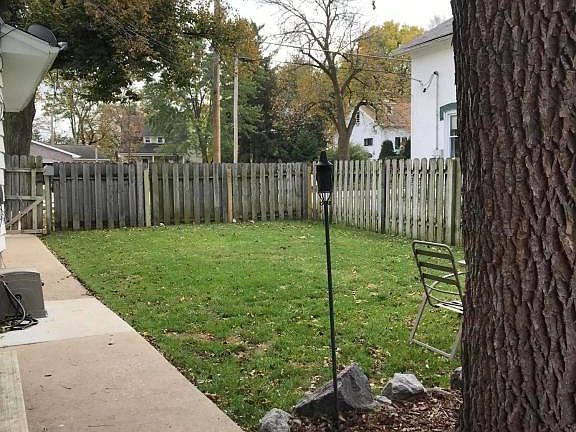 Fenced in backyard