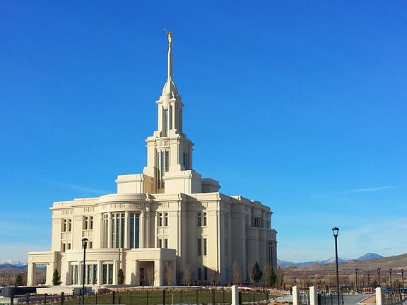 Payson Temple Across the street. View from the porch.