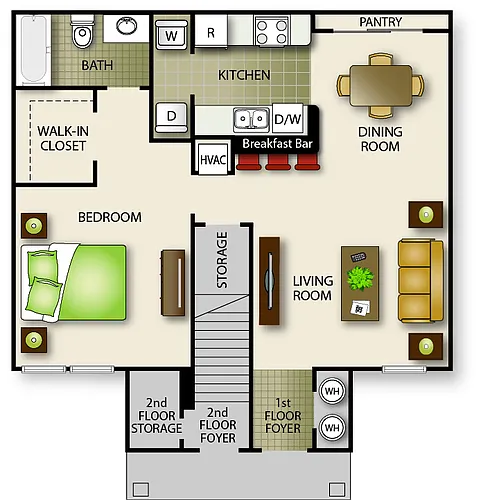 Floor plan One Bedroom One Bath
