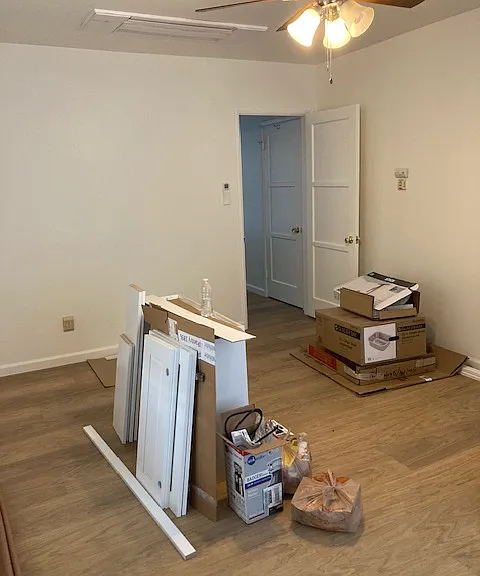 Family room area has new vinyl planks. All work will be completed by May 1st.