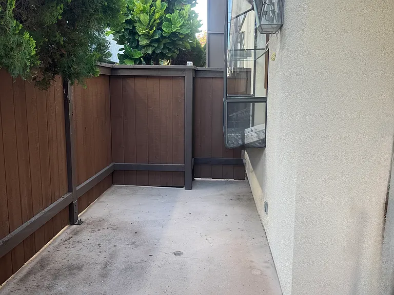 Private patio outside of kitchen and dining area.