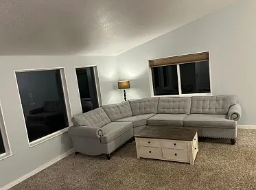 Large living room with fireplace