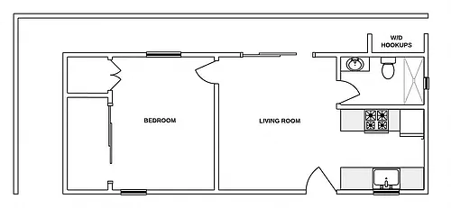 Floor plan 1 Bed / 1 Bath: Type A