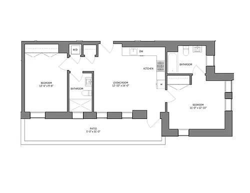 Floor plan 2 Bed 2 Bath Loeb