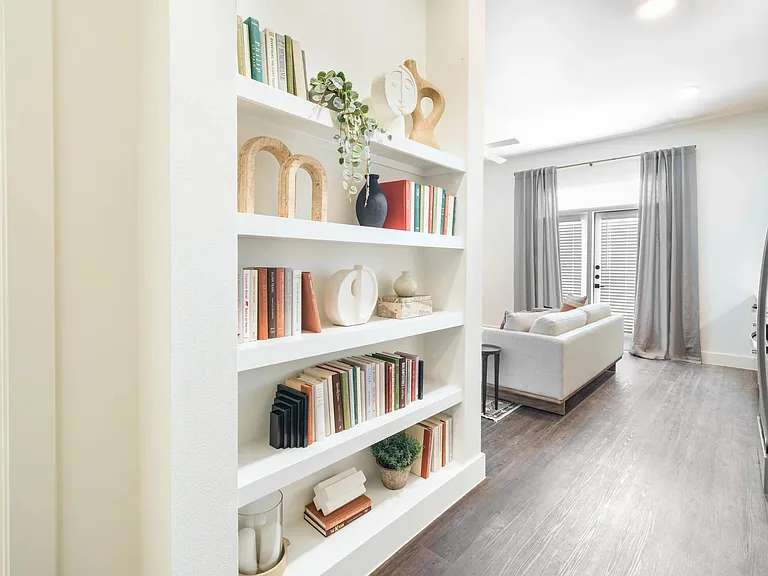 Built-in bookshelves offer the perfect blend of function and style_ideal for showcasing your favorite reads or personal decor.