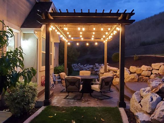 Pergola at night.