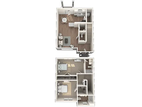 Floor plan Two Bedroom Townhome