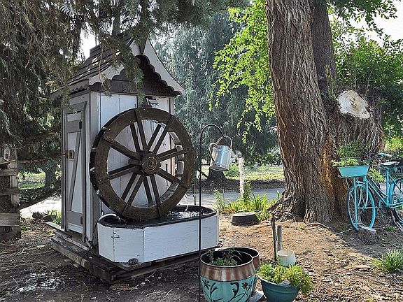 Water Wheel in garden