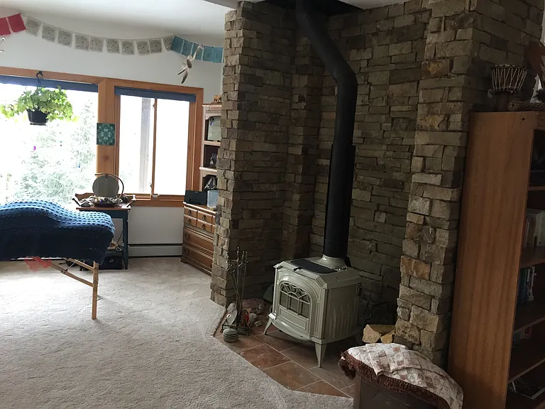 family room & wood stove