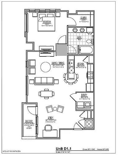 Floor plan 1 Bedroom D1-1