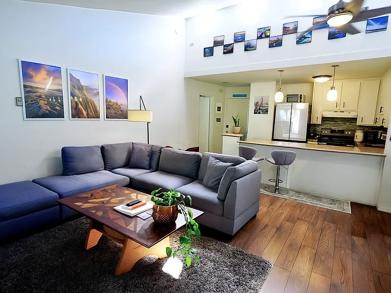 Living room and kitchen