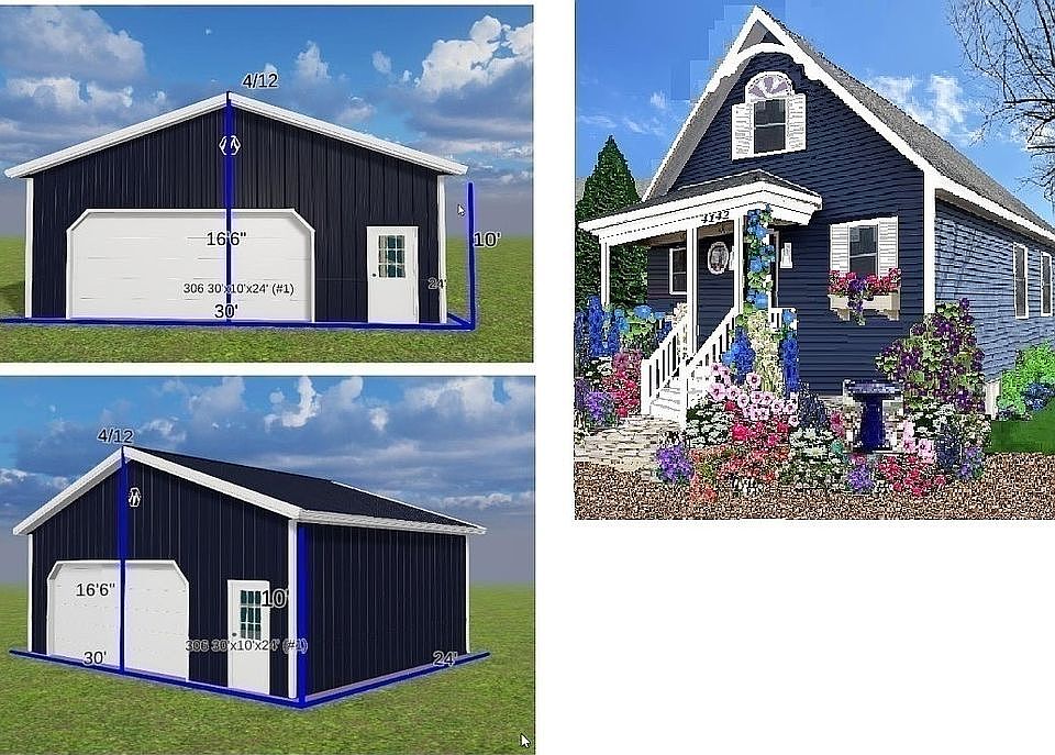 Home and 2 1/2 garage