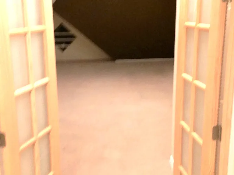 Privacy doors walking into master suite.
Has can lighting. Picture taken at night and can see how light and bright the room is