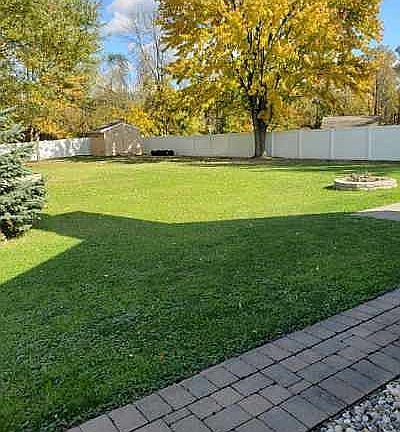 Vinyl fencing.