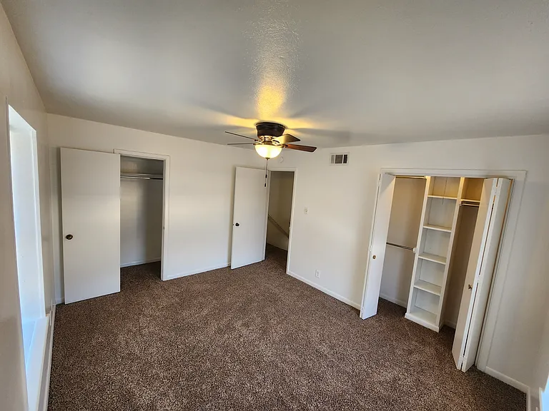 Tons of closet space in both bedrooms and Hallway closets