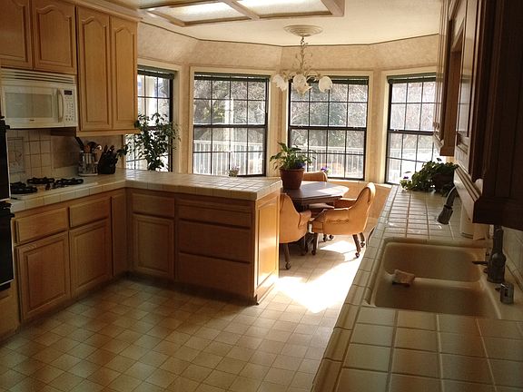 Kitchen over looking deck