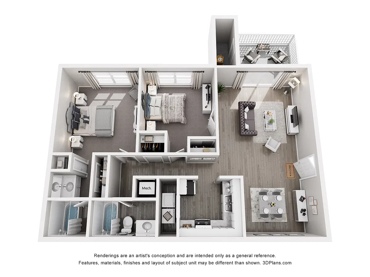 Floor plan 2 Bed 2 Bath