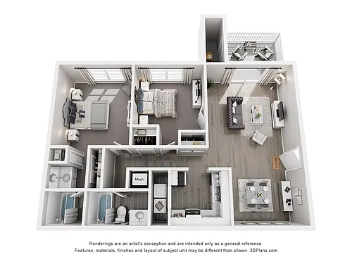 Floor plan 2 Bed 2 Bath