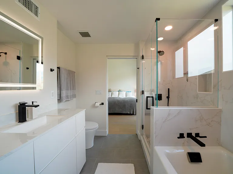 Primary bathroom with soaking tub