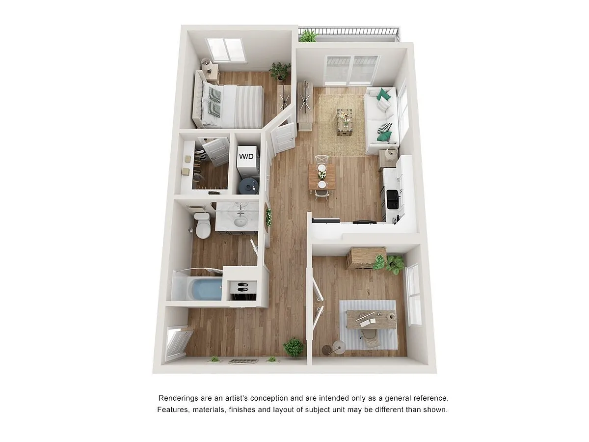 Floor plan 1x1 - Agave (a10e)