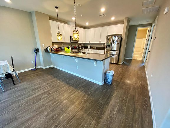 living area and kitchen