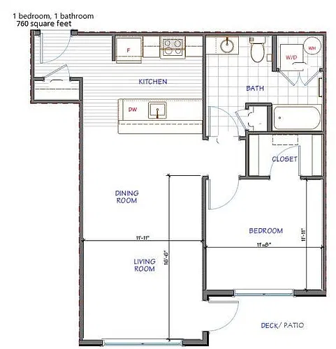 Floor plan 1 bedroom