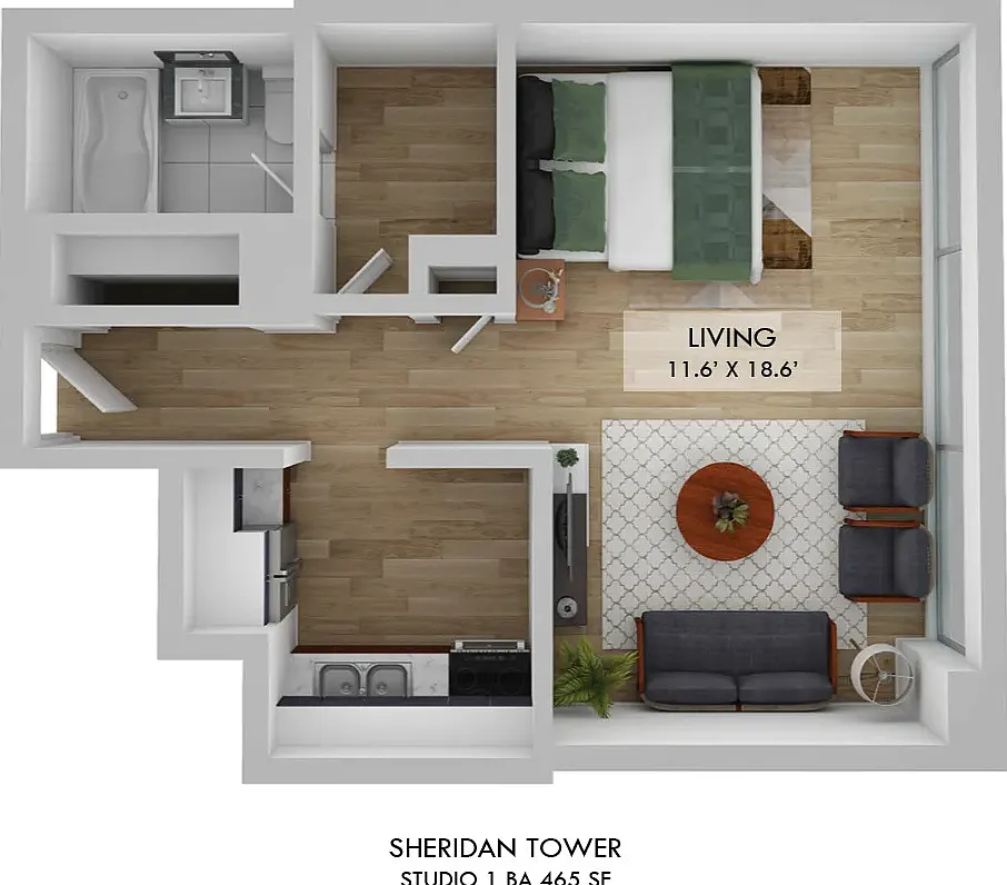 Studio, 1.0 bath, 465 sqft, $1,792 — Photo 1