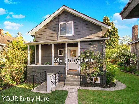 Your entry is downstairs. Garden has been updated since this image a year ago.