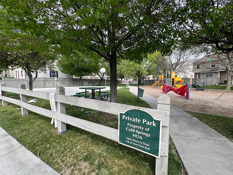 HOA private park with playground. and Basketball court