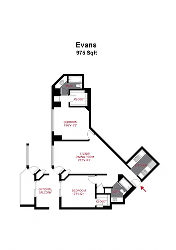 Floor plan Evans