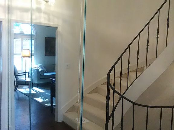 mirrored wall at landing