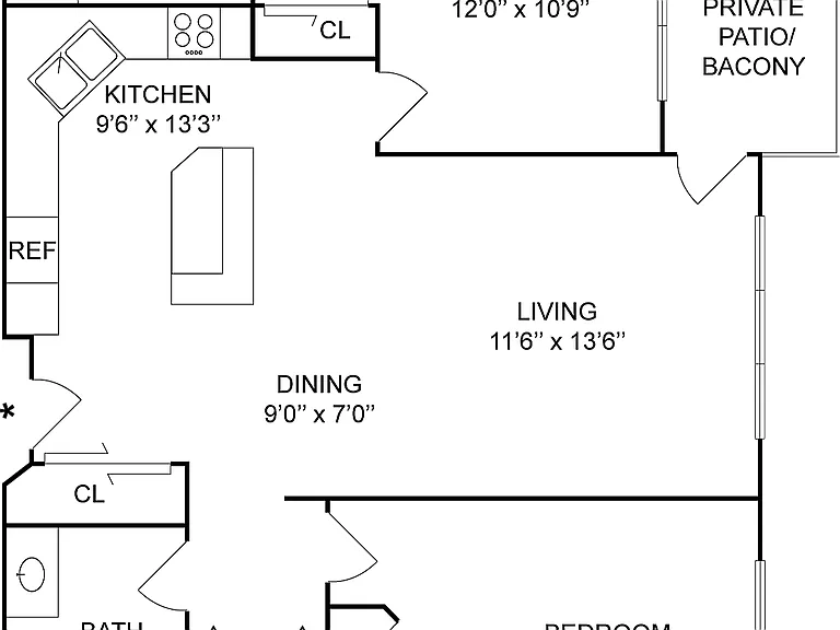2x2c | 2-Bedroom Floorplan 2x2c | 2-Bedroom Floorplan