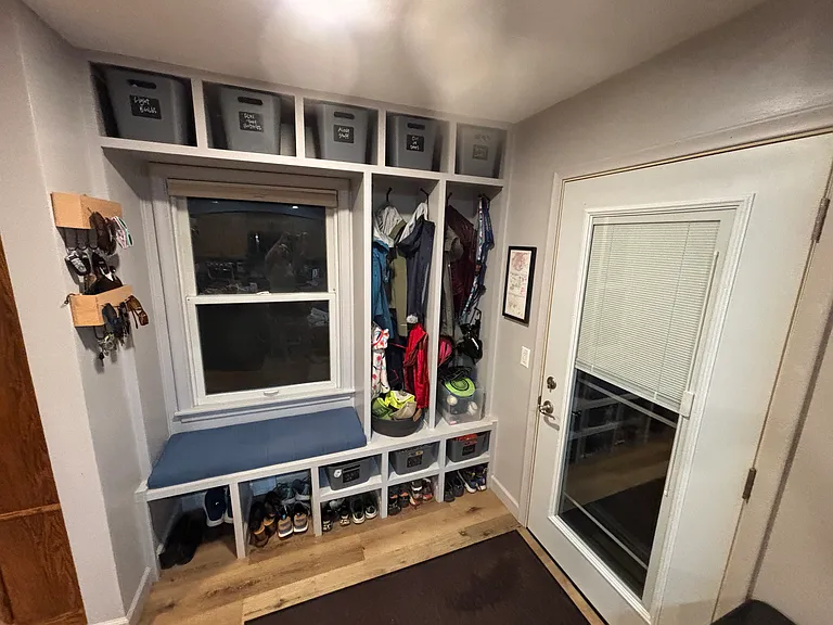 Mudroom space off backdoor