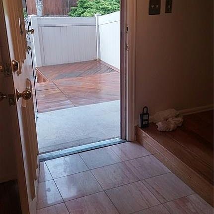 Tiled Entrance and View of Deck