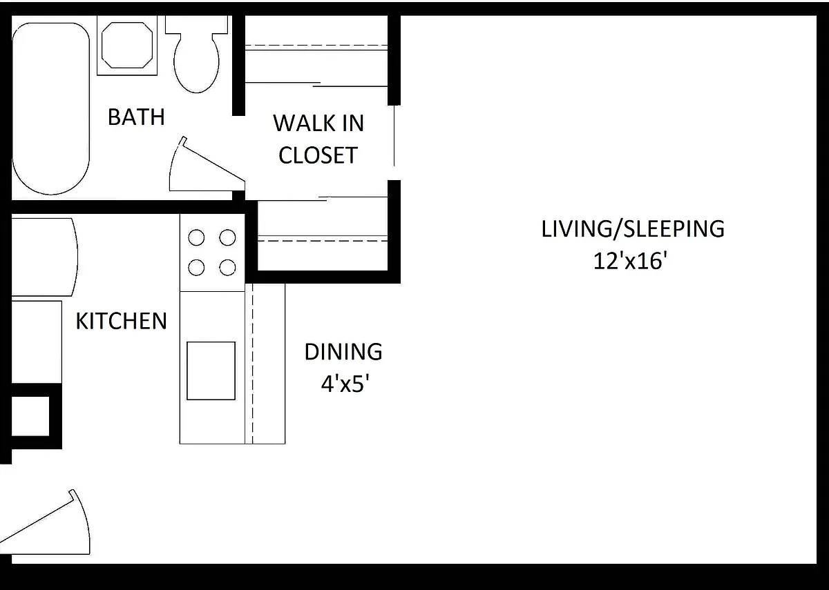 Floor plan STUDIO X 1 BATH